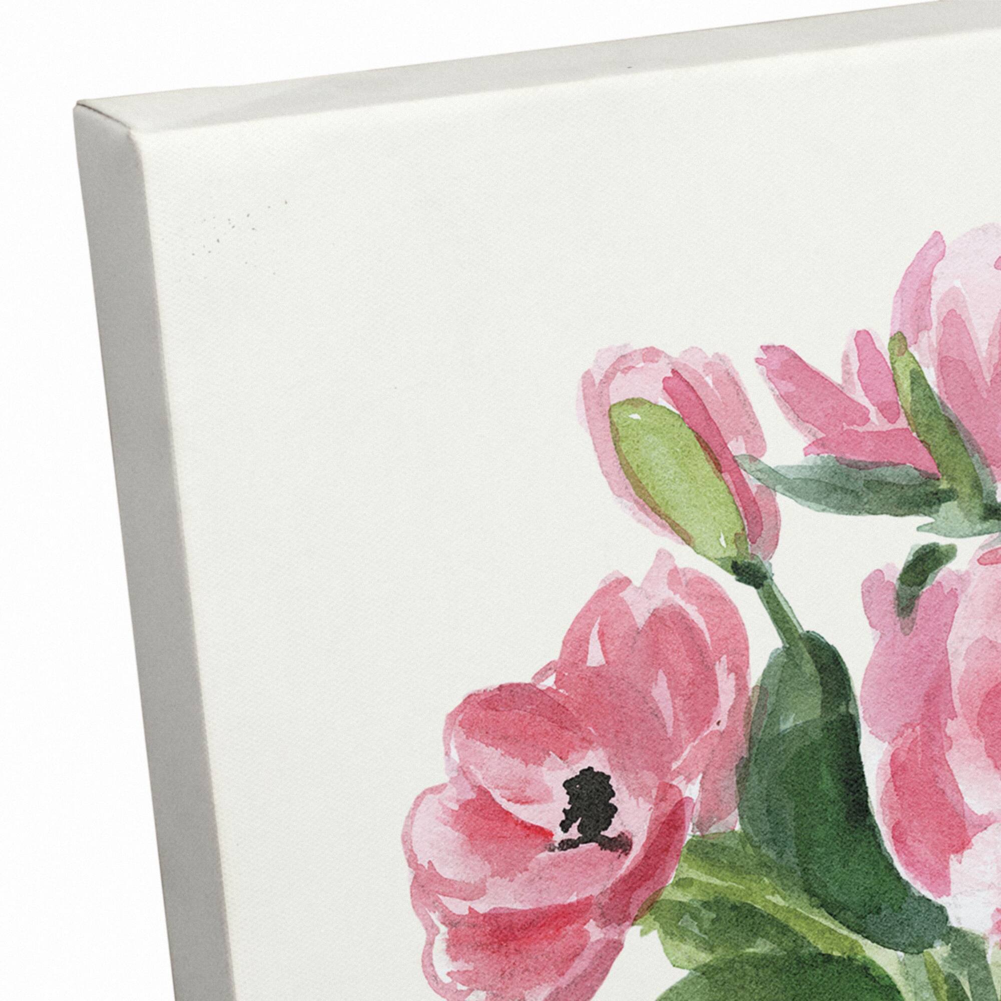 Blue Vase Florals 11" x 14" Canvas Wall Art
